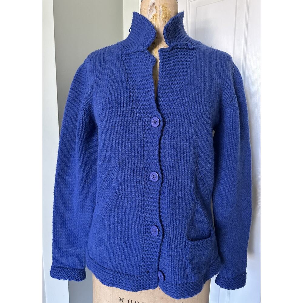 ALPHA MASSIMO REBECCHI Wool Cardigan Sweater Jacket 46 Us M Blue Italy Blazer